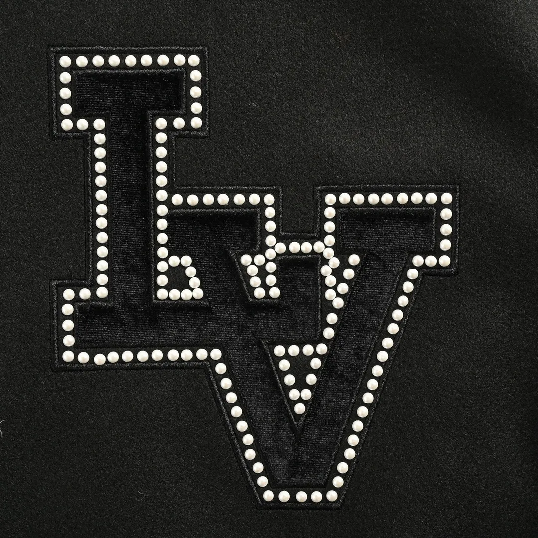 Louis Vuitton/Louis Vuitton 24Fw pearl embroidered letter baseball jacket